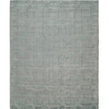 Hand Loomed Geometric Area Rug in Light Blue
