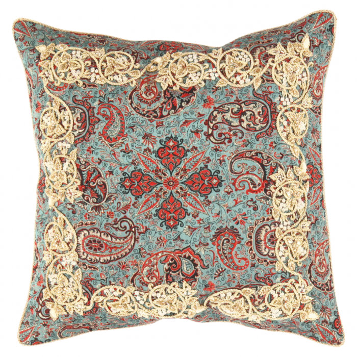Coussin en velours réversible, H 20 po x l 20 po, Cachemire Buccaneer