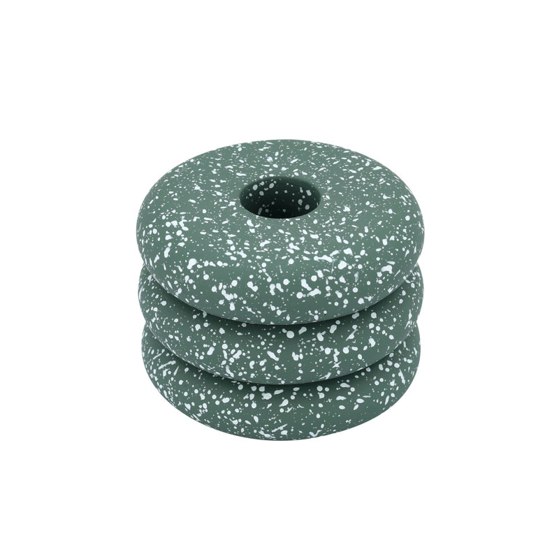 Gabby Speckled Green Stacked Candleholder, Green