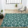 Mashawna Blocks Modern Geometric Green/White Rug