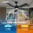 Ceiling Fans With Lights And Remote, 52 Inch Black Ceiling Fan With Light, 6 Speeds, 3CCT, Noiseless, Reversible DC Motor, Modern Ceiling Fan For Bedroom And Living Room - 5 Blades