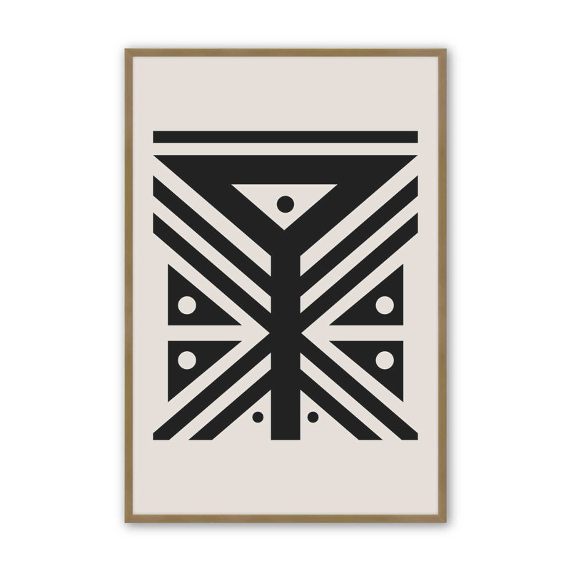 Impression de motifs tribaux modernes, Or brossé, H 15,25 po x l 12,25 po