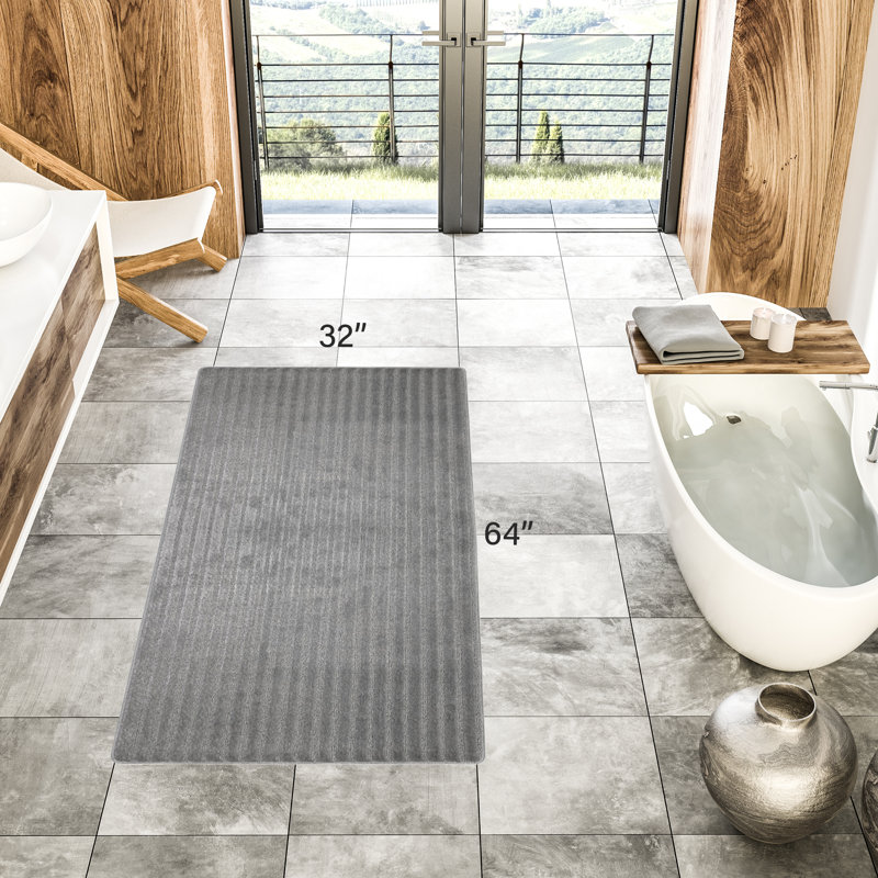 Tapis de cuisine, Rectangle 2 pi 8 po x 5 pi 4 po, Gris