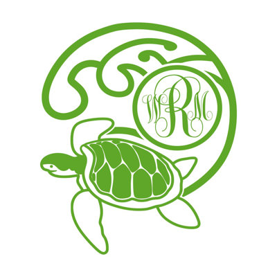 Décalcomanie murale chambre monogramme tortue