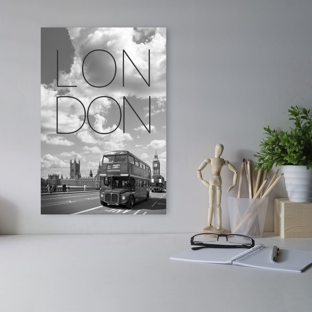 London Bus Big Ben Minimalist Abstract Architecture City Wall Art Print
