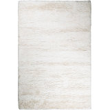 Handloom Cashmere Blend High Pile Area Rug in Natural
