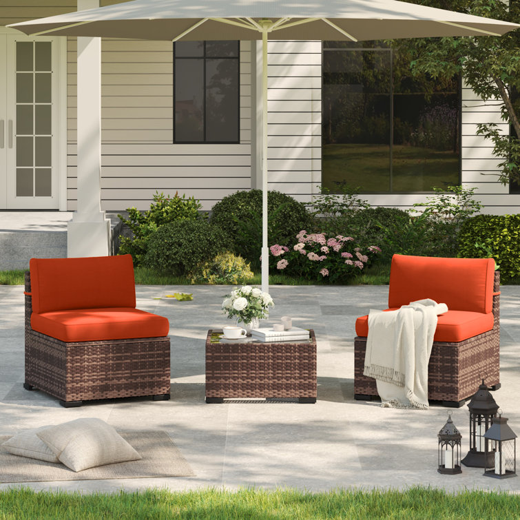 Latitude Run® Outdoor Seating Group With Cushions Wayfair Canada