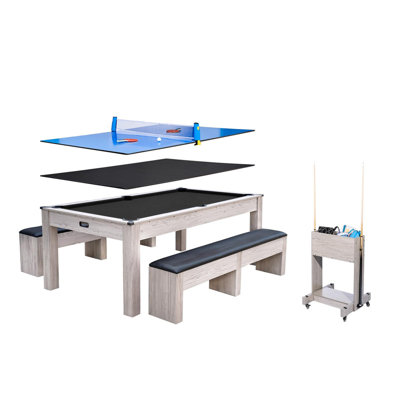 Table de billard convertible 7-en-1 7 pi avec table de salle à manger et tennis de table