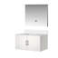 Meuble-lavabo blanc brillant avec comptoir en quartz et 36 po Miroir à DEL - surface de rangement pour lavabo de salle de bain spacieux et usé-631265777