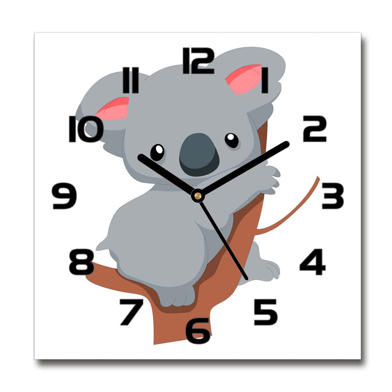 Ileane Glass Wall Clock, Black/Grey/Brown