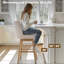 Tabouret de bar pivotant en tissu 30,6 po, blanc (ensemble de 2)