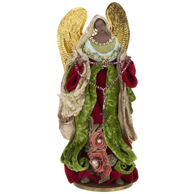 Christmas African-American Rosary Angel - 18.5 Inches