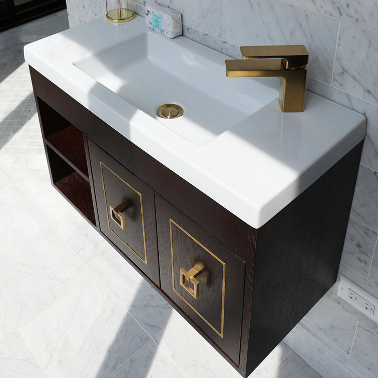 LACAVA Dimini 14'' Porcelain Rectangular Bathroom Sink with Overflow