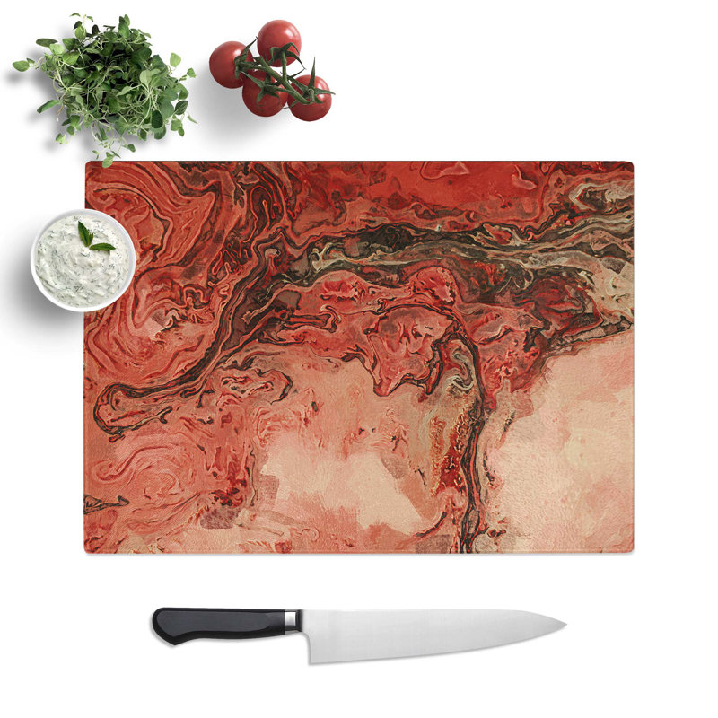 Glass Lets Walk Away in Abstract Chopping Board, 28.5 cm W x 20 cm L