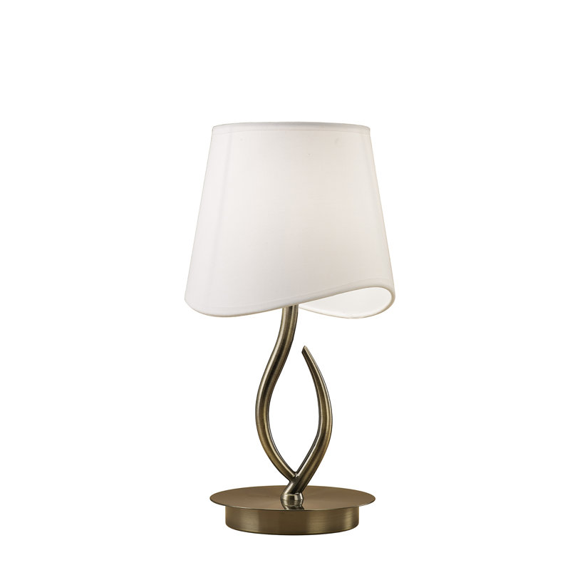 Cole Metal Table Lamp, Antique Brass/White