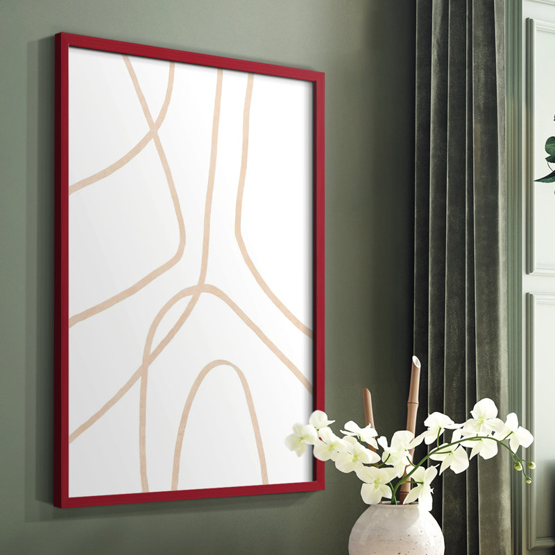 «Clean Contour IV», reproduction encadrée - bois massif, Rouge, H 10 po x l 8 po