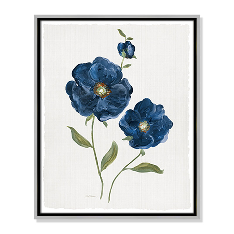 «Blue Poppies Print» par Carol Robinson, H 21,5 po x l 17,5 po x P 2 po, Argent