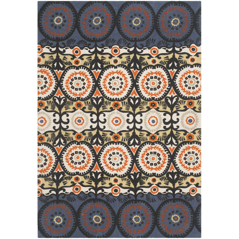 Allison Cedar Brook Hand Loomed Cotton Ikat Rug, 7'3" x 9'3"