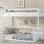 Lit superposé simple au-dessus de grand lit simple avec échelle et garde-corps, sécuritaire et durable pour un usage familial, aucun sommier requis-590980286-590980285
