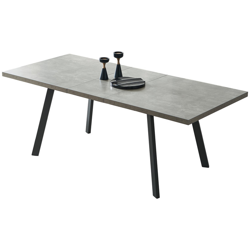 Herkus 62.9 " Extendable Rectangular with Stainless Steel Base Dining Table