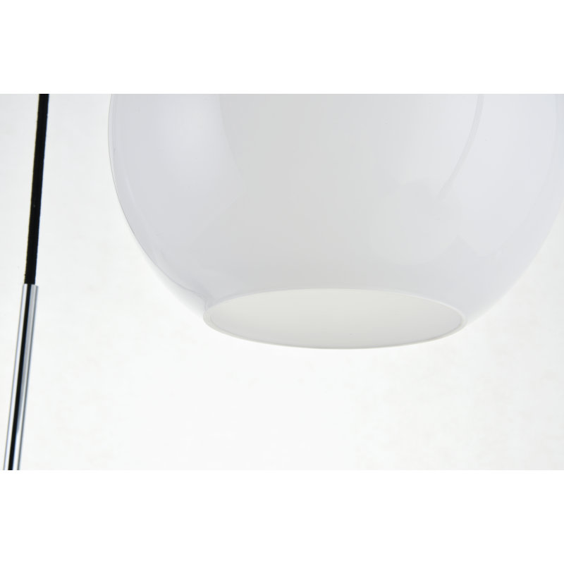 Snead 3-Light Globe Kitchen Island Pendant, Chrome, Frosted White