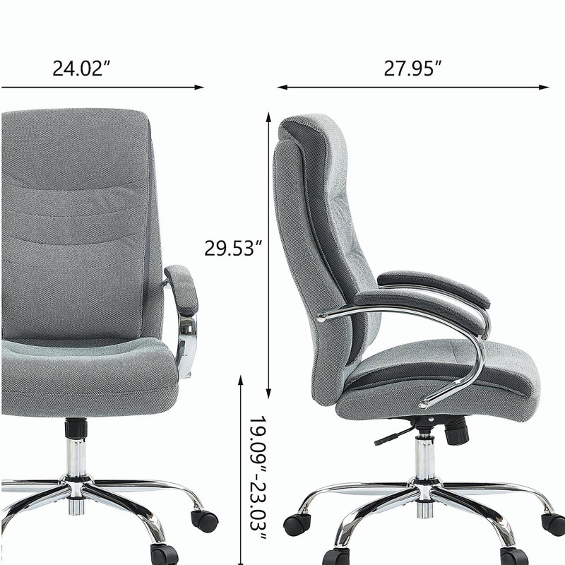 Chaise de bureau en tissu à haut dossier