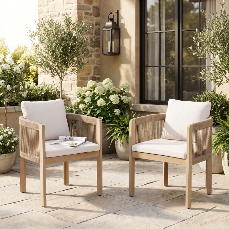 Chaise de patio d'extérieur avec coussins Coleon