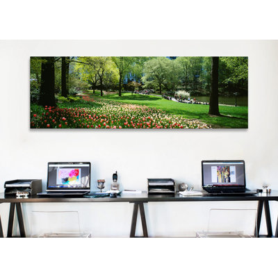 «Flowers in a Park, Central Park, Manhattan, New York City, New York State», reproduction de photo sur toile