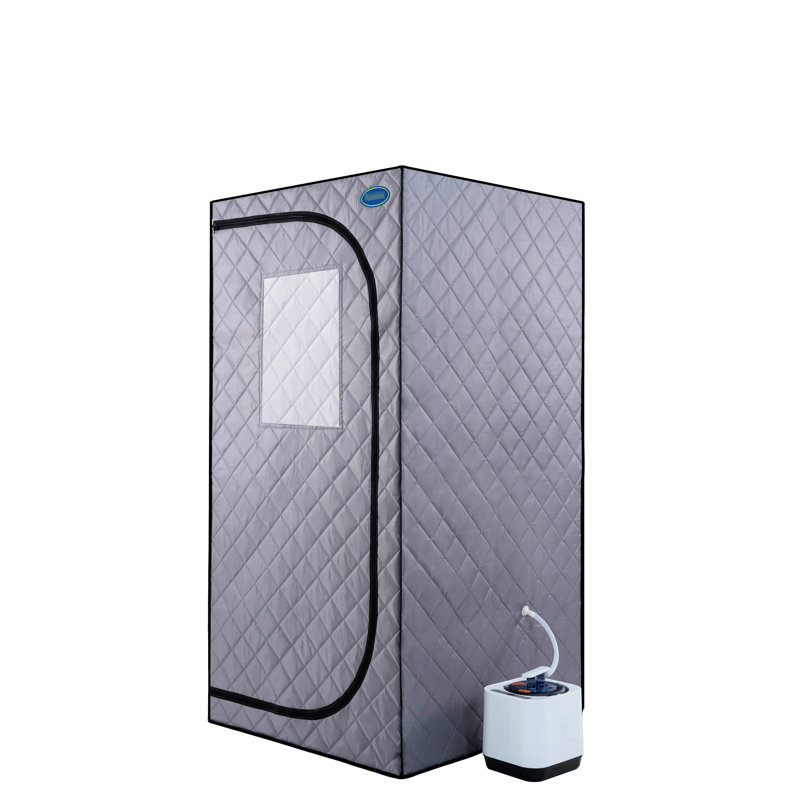 Tente à vapeur portable grise Mini Plus - Spa personnel avec générateur, télécommande. Installation sans effort. Chauffage. & Ul. Isolation supérieure. Surface imperméable. Sortie 360 °. Plusieurs réglages de vitesse. Améliorez votre corps