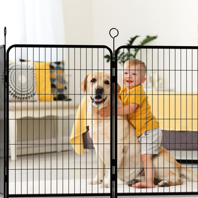 40" Tall Heavy Duty Metal Pet Exercise Pen, 16 Panels With Self - Locking Gate, Adjustable Shape, Rust , No Tools Setup Automatic Gravity For Indoor And Outdoor, Layout,