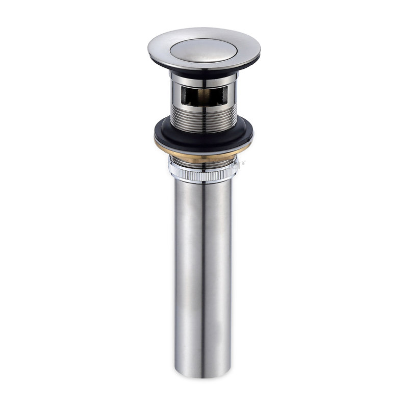 Pop-Up Bathroom Sink Drain Stopper with Overflow, Brushed Nickel