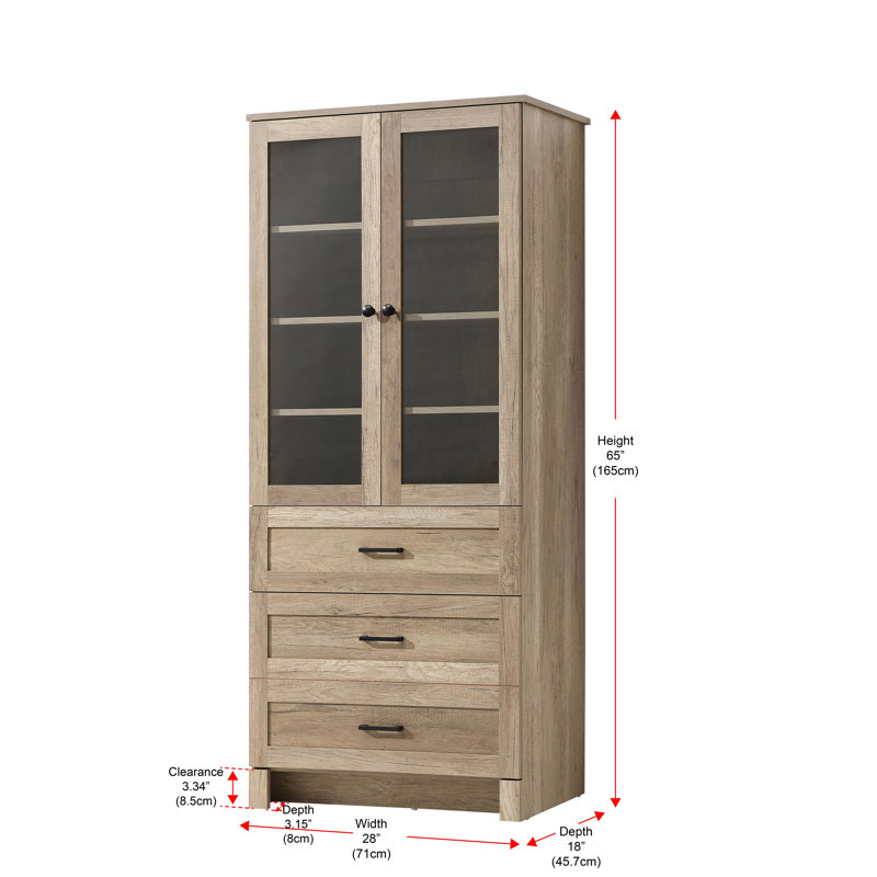 16 Inch Bath Storage Cabinet in Chestnut Brown, Chestnut Brown, 72" H x 16" W x 72" D