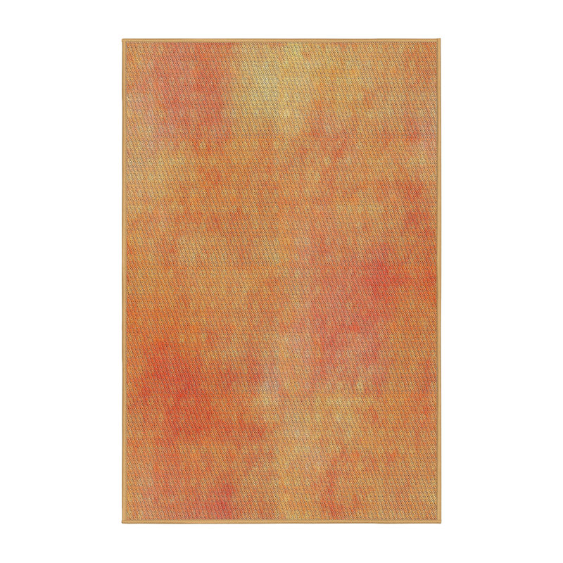 Tapis orange tissé à la machine, Rectangle 4 pi x 6 pi