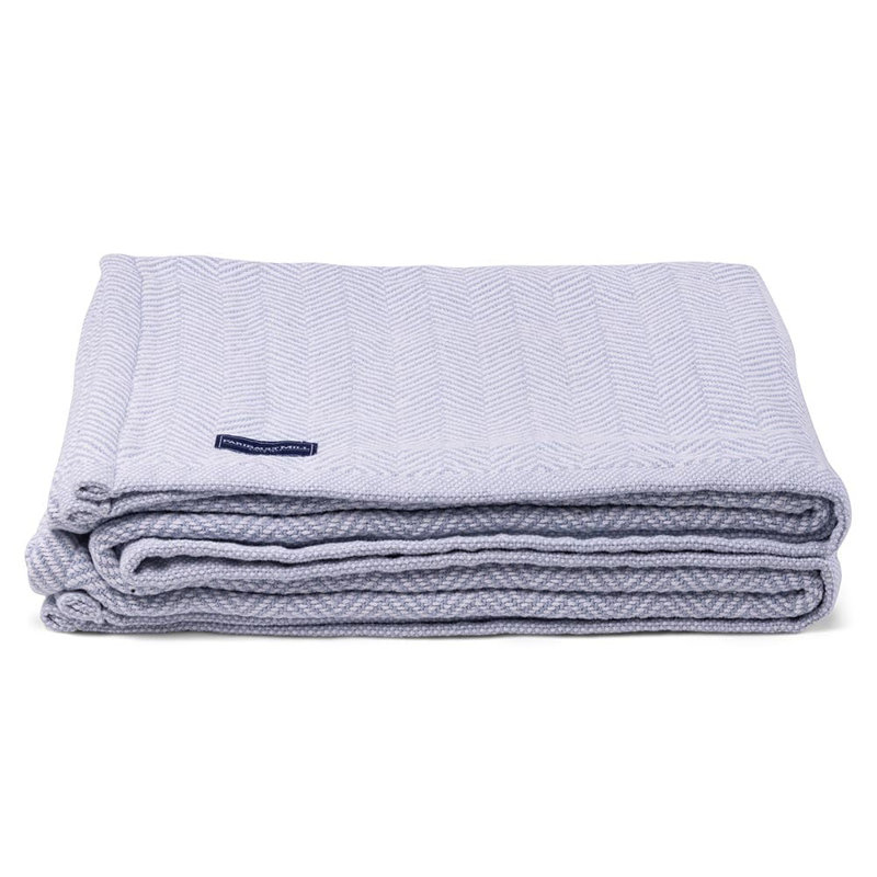 Couverture en coton Coastal Penobscot, Rive, 90 po x 96 po