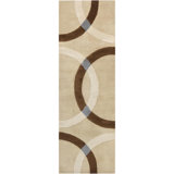 Bense Garza Handmade Wool Geometric and Abstract Area Rug