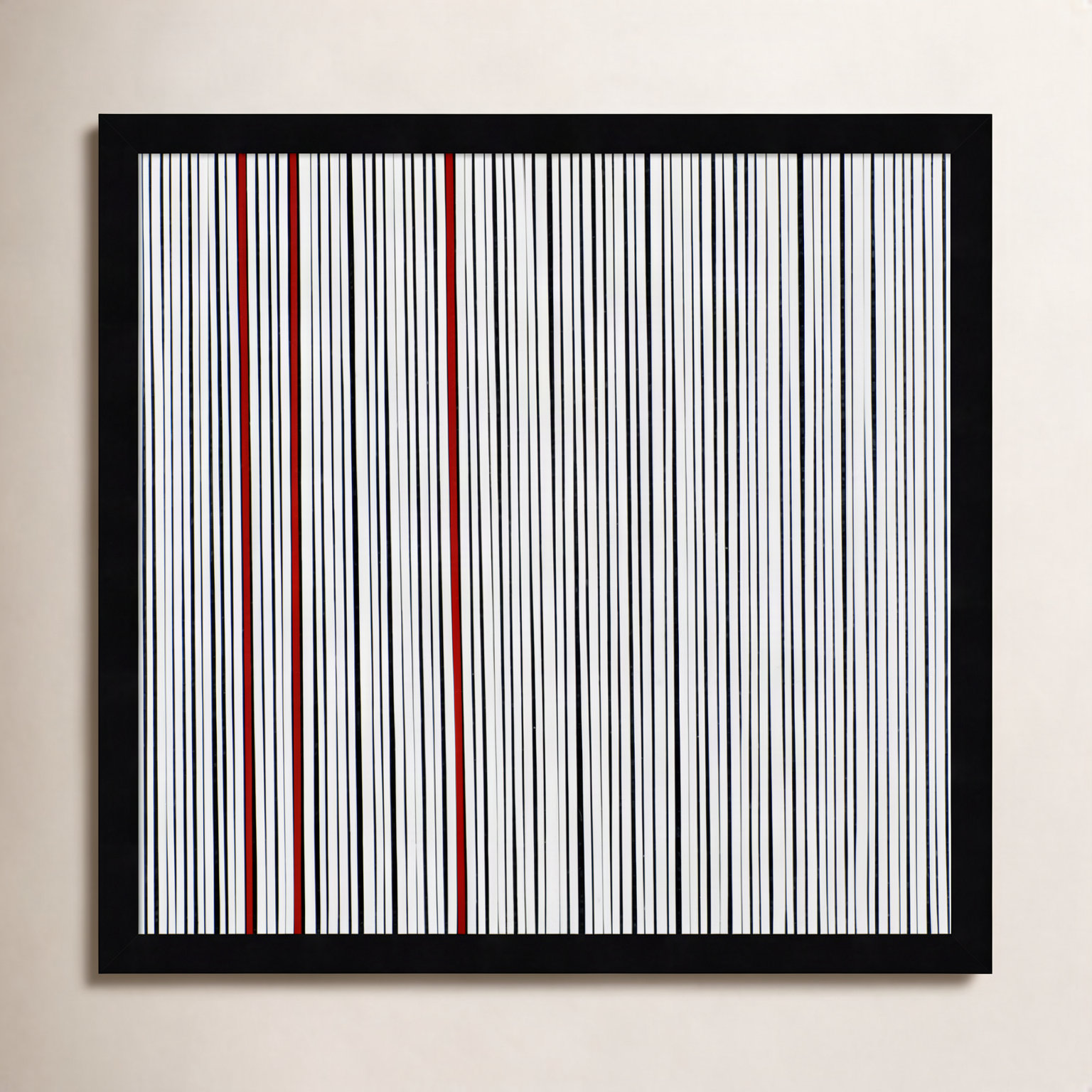 Mostly White Print by Alex Dunn, Black, 17" H x 17" W x 1" D