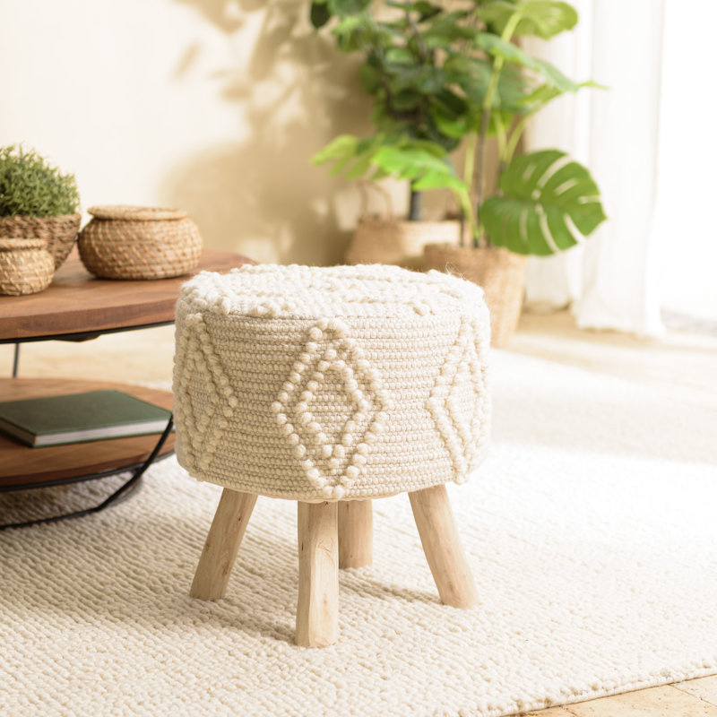 Solid + Manufactured Wood Accent Stool