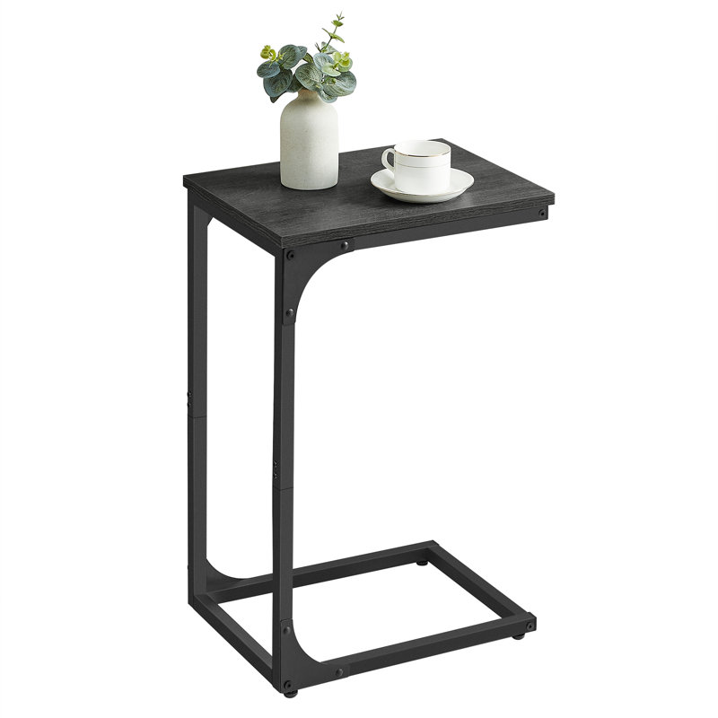 Angenette Trestle End Table, Misty Grey, Black