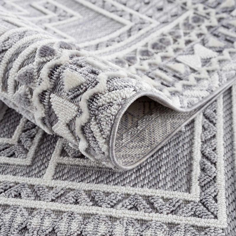 Tapis gris Bahaa, Rectangle 8 pi 10 po x 12 pi