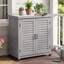 Banc d'extérieur en bois de cèdre avec armoire de rangement et plateau en métal-1504402305