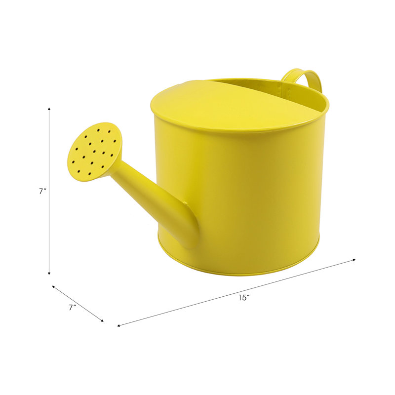 Sagebrook Home 7X15" Watering Can, Green, Yellow