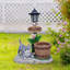 Décoration de jardin jardinière chat allongé