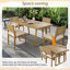 Ensemble de salle à manger de patio en bois massif 5 pièces avec coussins épais amovibles, adapté à une utilisation intérieure et extérieure-710846801