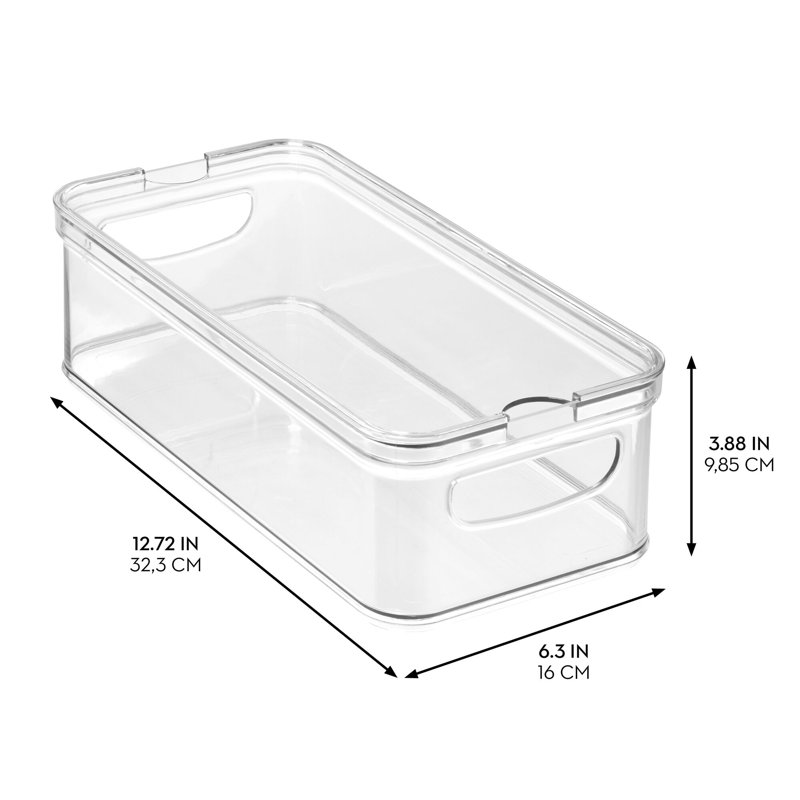 iDesign Stackable Fridge Organizer Bins with Lid for Fresh Produce - Ideal for Fruits, Vegetables, and Snacks