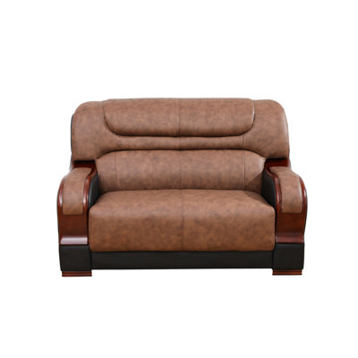 Diti 57" Wide Genuine Cowhide Leather Loveseat