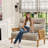 48" Upholstered Loveseat Sofa With Rattan Arms-1652423432