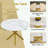 Simple Round Extendable Dining Table with Sturdy X-Shaped Carbon Steel Base for Kitchen & Small Spaces-117584063