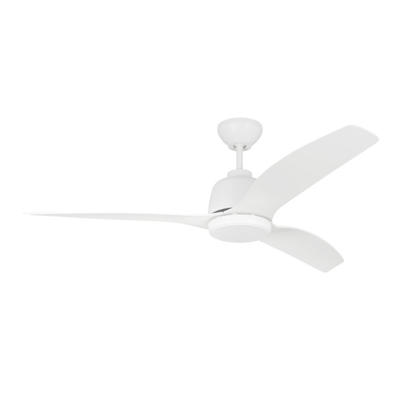 Avila LED Outdoor Downrod Ceiling Fan, Matte White