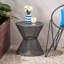 Table d'appoint moderne, fabrication en fer, noir mat, conception en maille Breezy, 17,47 po Table haute 18,31 po de profondeur Deep X - Rehaussez l'ambiance de votre patio, fer, maille, po