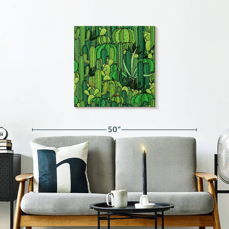 Harnek Green Cactus Pattern